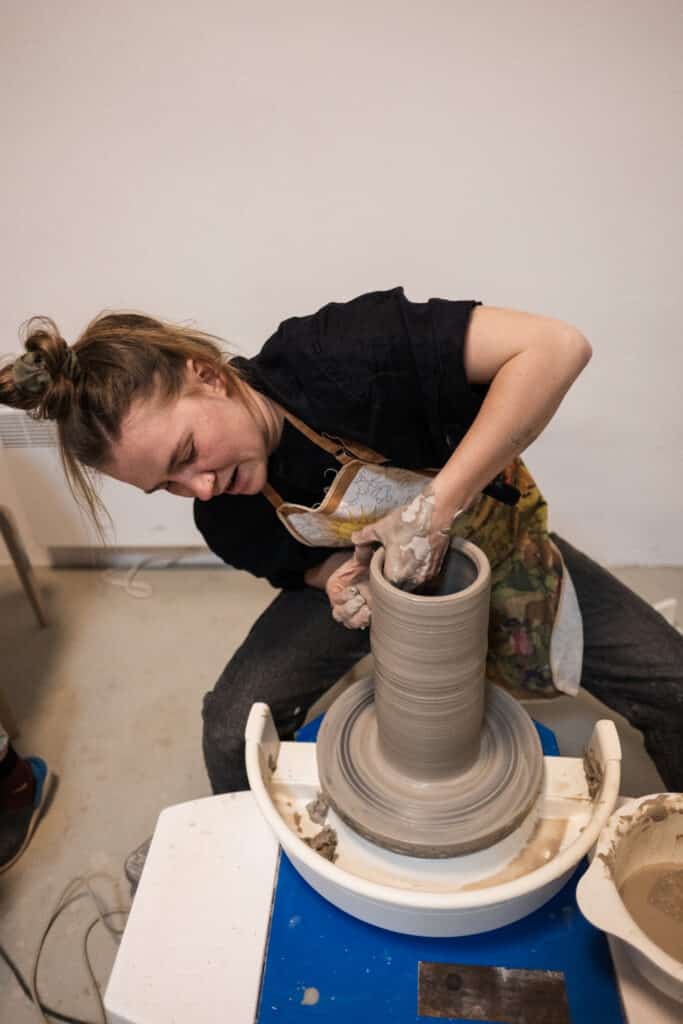 wheel throwing session pottery studio