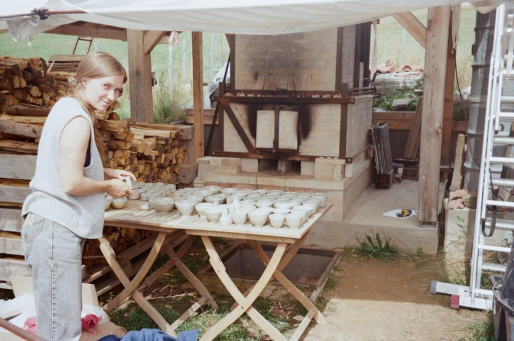 unloading food fired kiln celadon